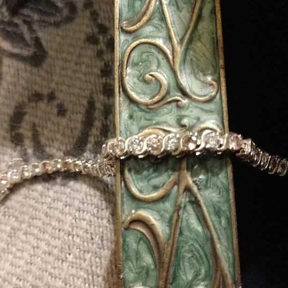 Sterling Silver and Cubic Zirconia Tennis Bracelet - Picture 2 of 10